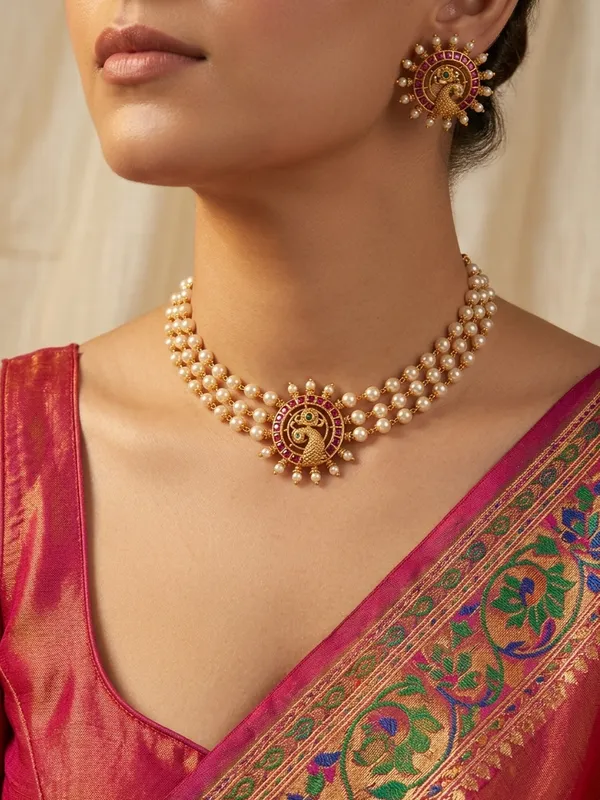 Latest_Peacock_Kemp_stone_High_raise_choker_set