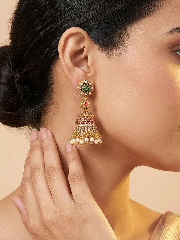Leena_Antique_Pearl_hanging_Jhumka