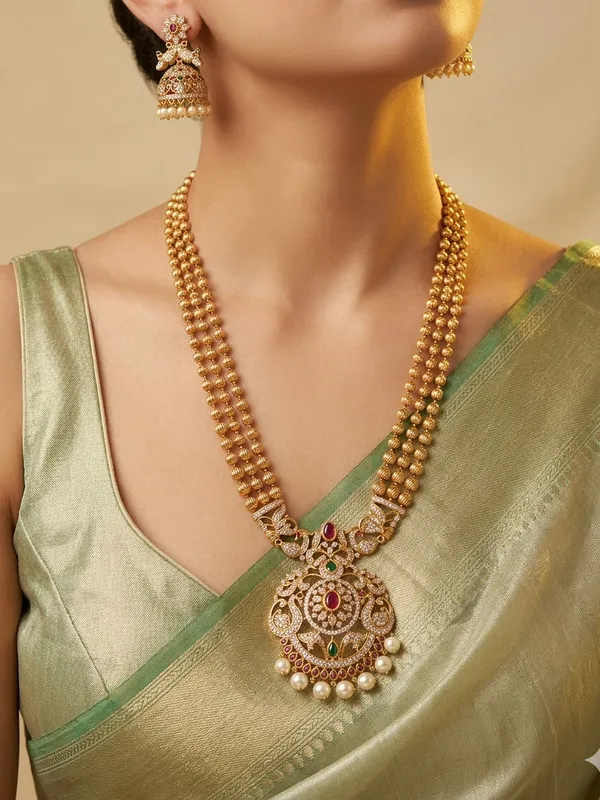 Royal_CZ_Medallion_Layered_Haram_with_Jhumkas