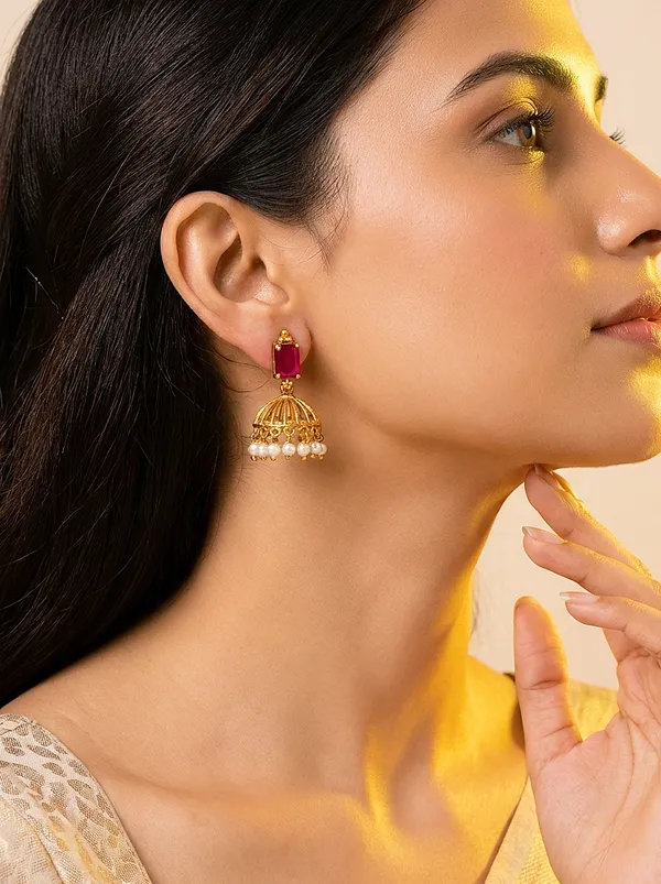 Classic_Simple_Antique_Jhumki_Earrings