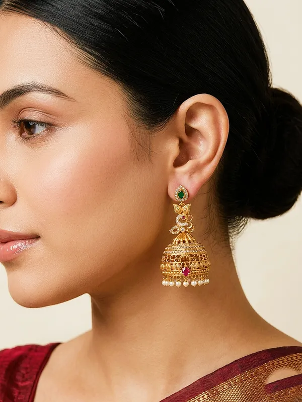 Exclusive_peacock_design_matte_finish_Jhumka