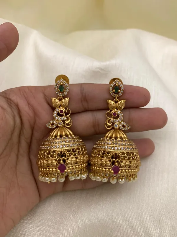Exclusive_peacock_design_matte_finish_Jhumka