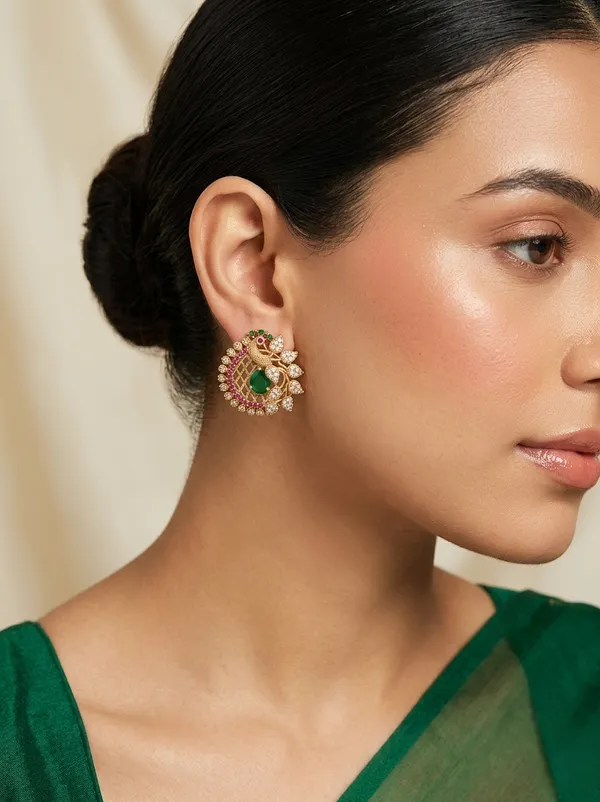 Peacock_Antique_Stud_Earrings