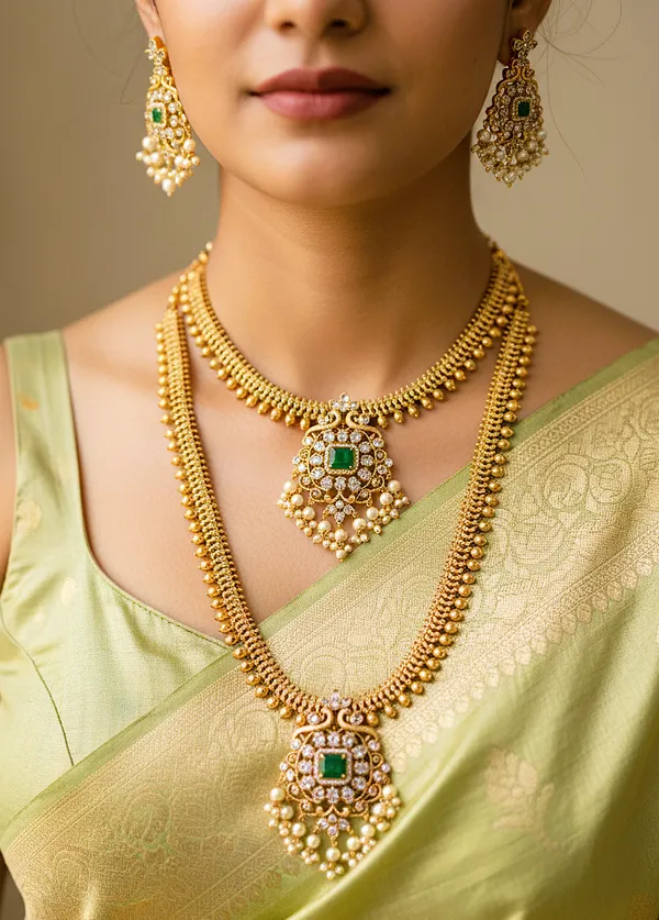 Arpita_Antique_Mattefinish_Short,_Long_Necklace_Set