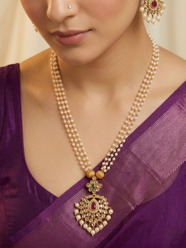 SYMA_PEARL_STRINGS_NECKLACE_SET