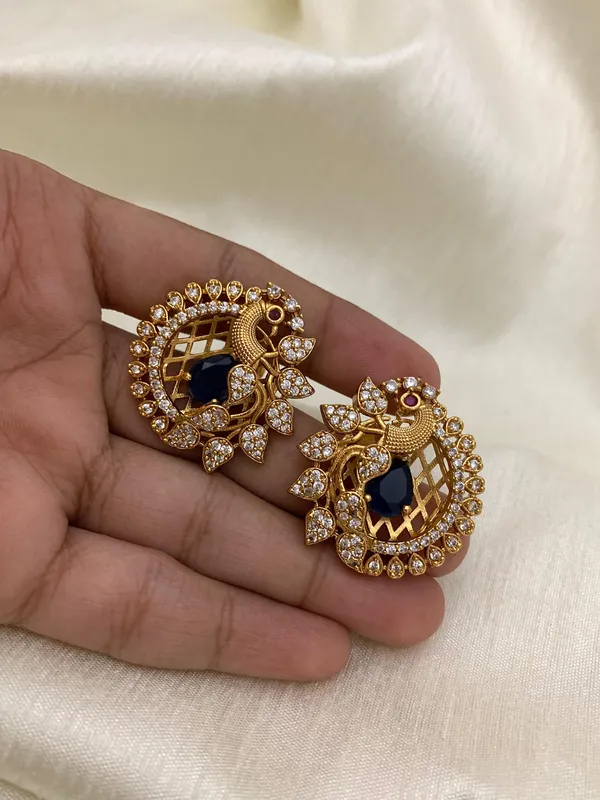 Peacock_Antique_Stud_Earrings