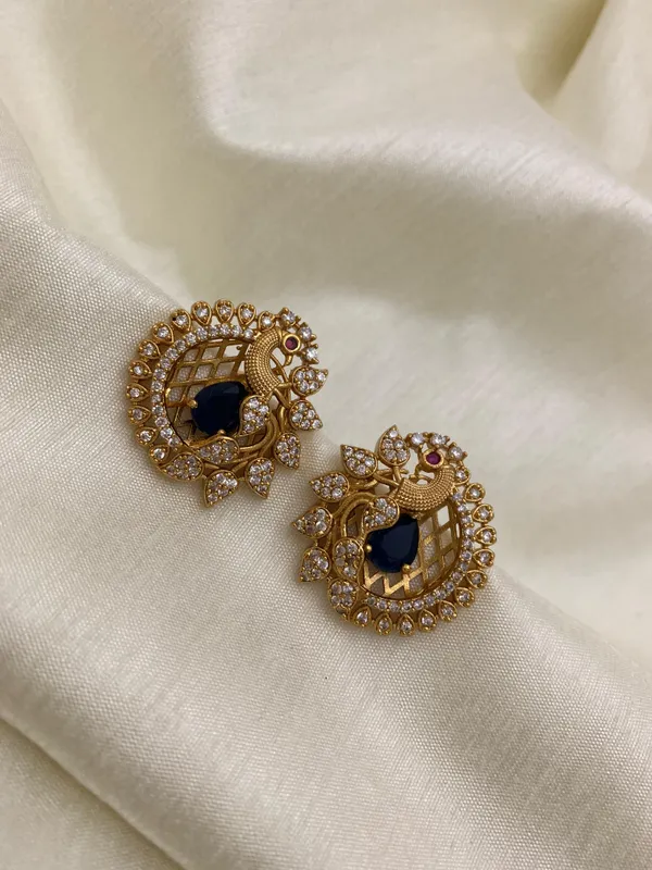 Peacock_Antique_Stud_Earrings