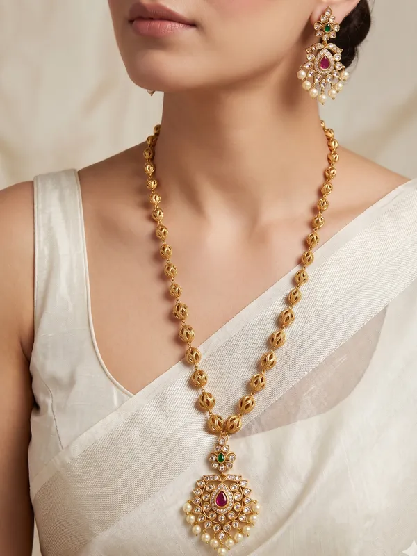 Elegant_AD_Design_Ball_Chain_Necklace_Set_For_Women.