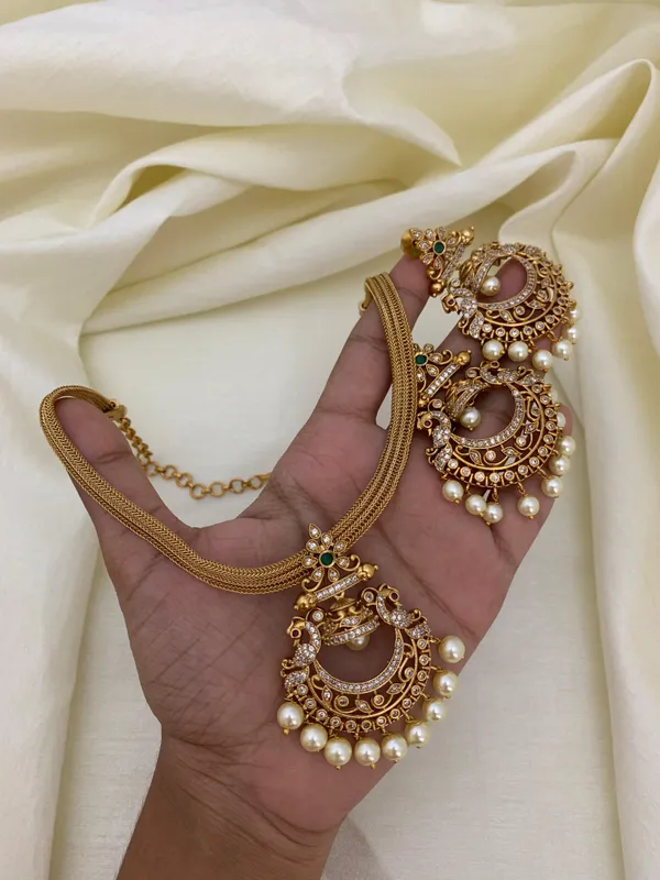 Latest_Matte_finish_Chain_style_Necklace_set
