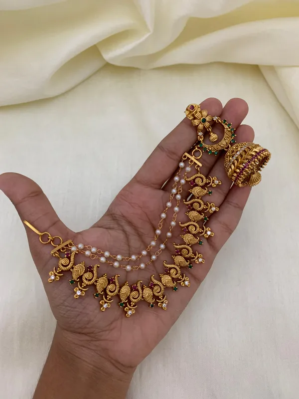 Peacock_design_matte_finish_Mattel_with_Jhumka