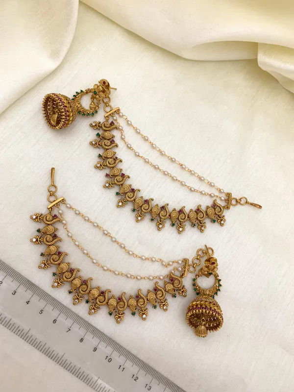 Peacock_design_matte_finish_Mattel_with_Jhumka