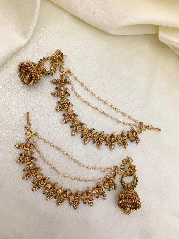 Peacock_design_matte_finish_Mattel_with_Jhumka