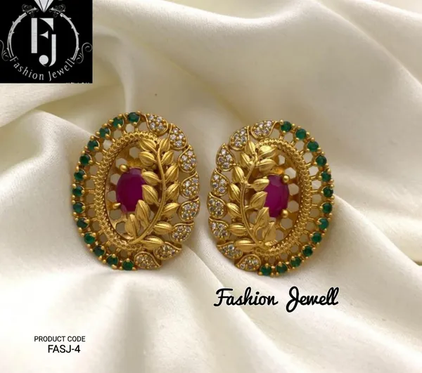 Fashion Jewell Leaf Antique Stud Earrings Price in India Buy Fashion