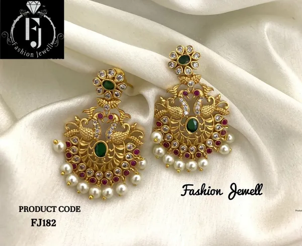 South_Indian_Ad_stone_Matte_Earring