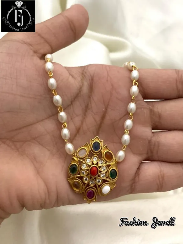 Kshipra__CZ_Navaratna_Pearl_Chain_Pendant