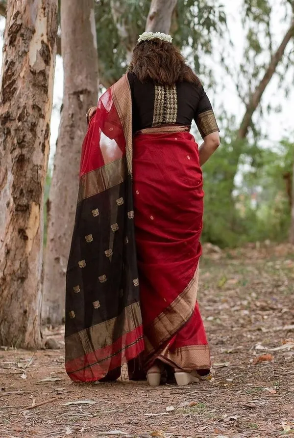 Maroon_Soft_Cotton_Saree_With_Unstitched_Blouse_For_Women