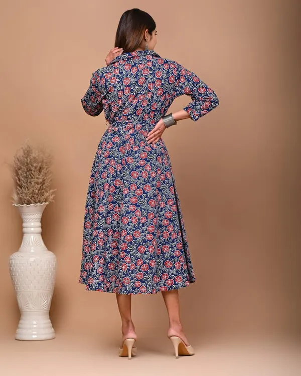 Designer_Umbrella_Cut_FROCK_And_Men_Shirts_Pure_Cotton_MULTI_Printed_Couple_Combo_Set