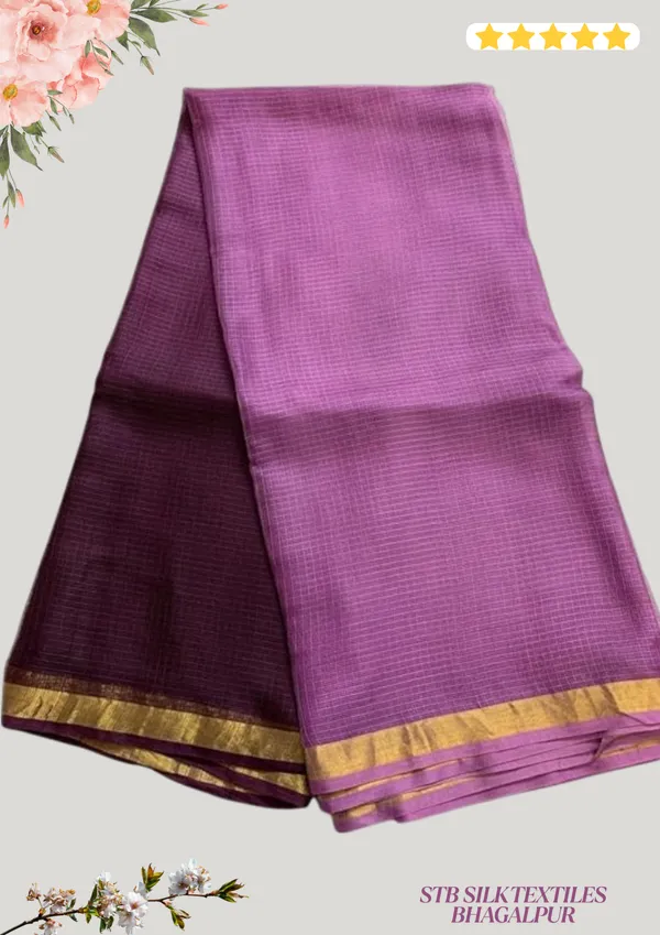 Magenta_Purple_Bhagalpuri_Pure_Kota_Doria_Silk_Saree_With_Small_Zari_Boder_And_Running_Blouse_Piece_For_Women