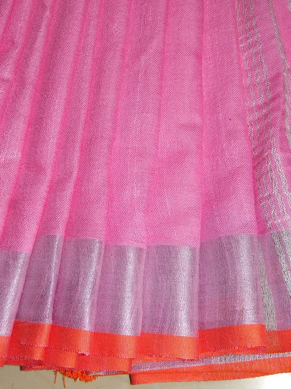 Women's_Linen_Slub_Saree_With_Contrast_Blouse_Piece