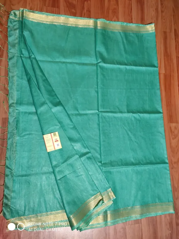 Women's_Bhagalpuri_Handwoven_Mini_Checks_Semi_Tussar_Soft_Silk_Saree_With_Designer_Zari_Border_Weaving,_Unstitched_Running_Blouse_Piece