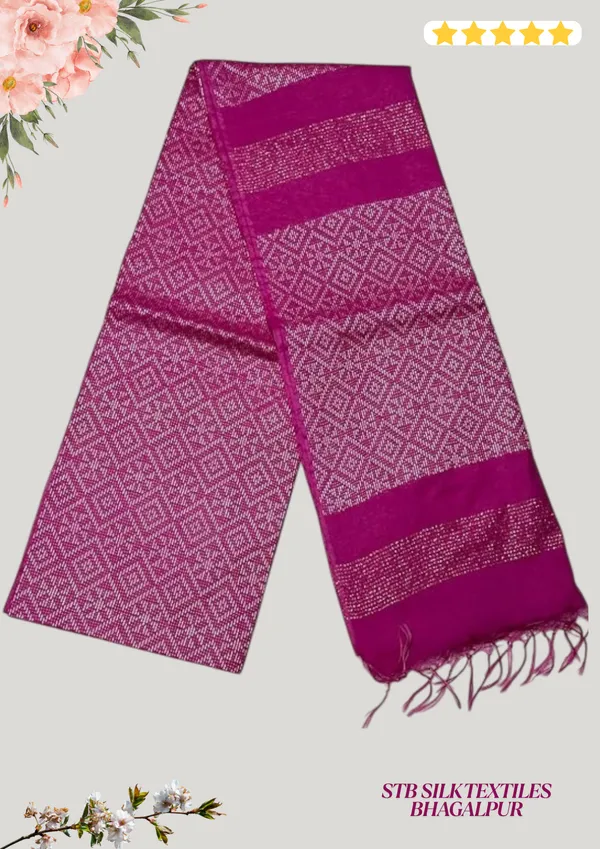 Pink_Handwoven_Threads_Weaving_Semi_Tussar_Soft_Silk_Saree_With_Atteched_Blouse_Piece_For_Women