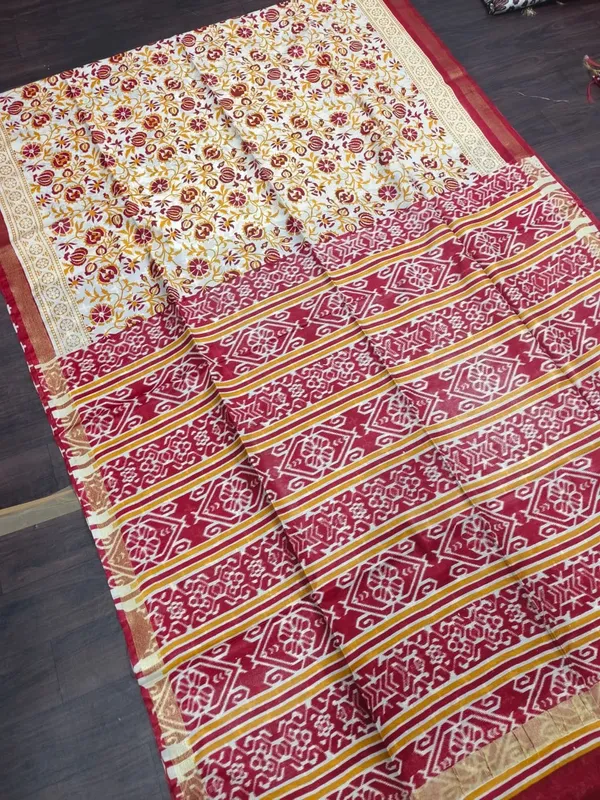 Women's_Semi_Tussar_Silk_Madhubani_Print_Saree_With_Running_Blouse_Piece