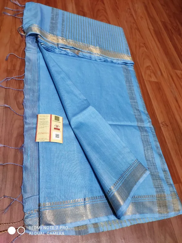 Women's_Bhagalpuri_Handwoven_Mini_Checks_Semi_Tussar_Soft_Silk_Saree_With_Designer_Zari_Border_Weaving,_Unstitched_Running_Blouse_Piece