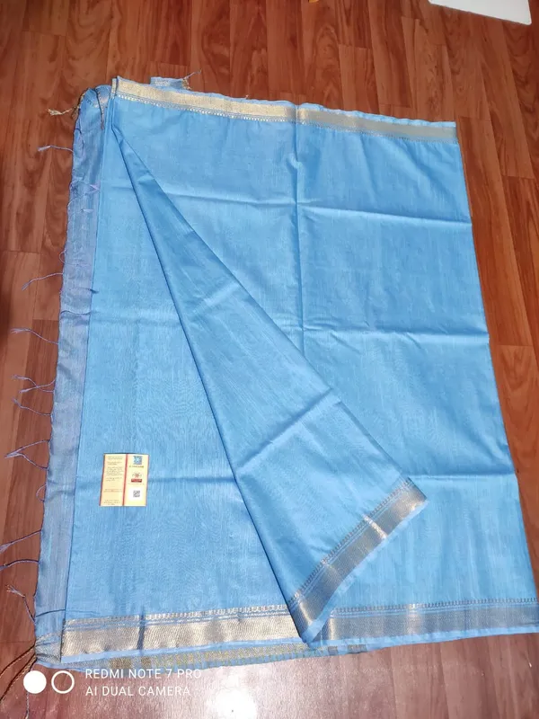 Women's_Bhagalpuri_Handwoven_Mini_Checks_Semi_Tussar_Soft_Silk_Saree_With_Designer_Zari_Border_Weaving,_Unstitched_Running_Blouse_Piece