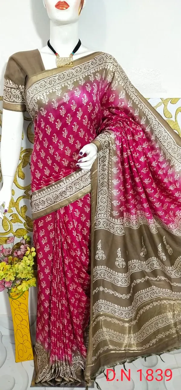 Women's_Semi_tussar_Silk_Duscharge_Print_Saree_With_Running_Blouse_Piece