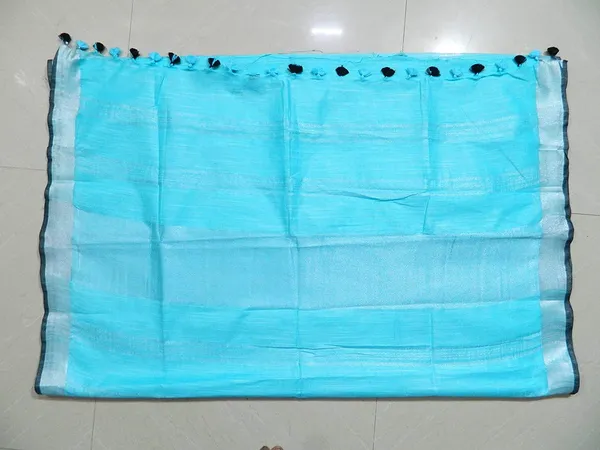 Firozy_Firozy_Color_Linen_Slub_Saree_With_Unstiched_Blouse_Piece_For_Women
