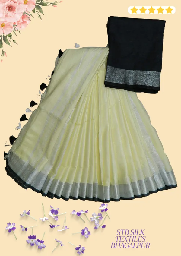 Women's_Linen_Slub_Saree_With_Contrast_Blouse_Piece