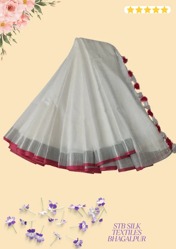 Women's_Linen_Slub_Saree_With_Contrast_Blouse_Piece
