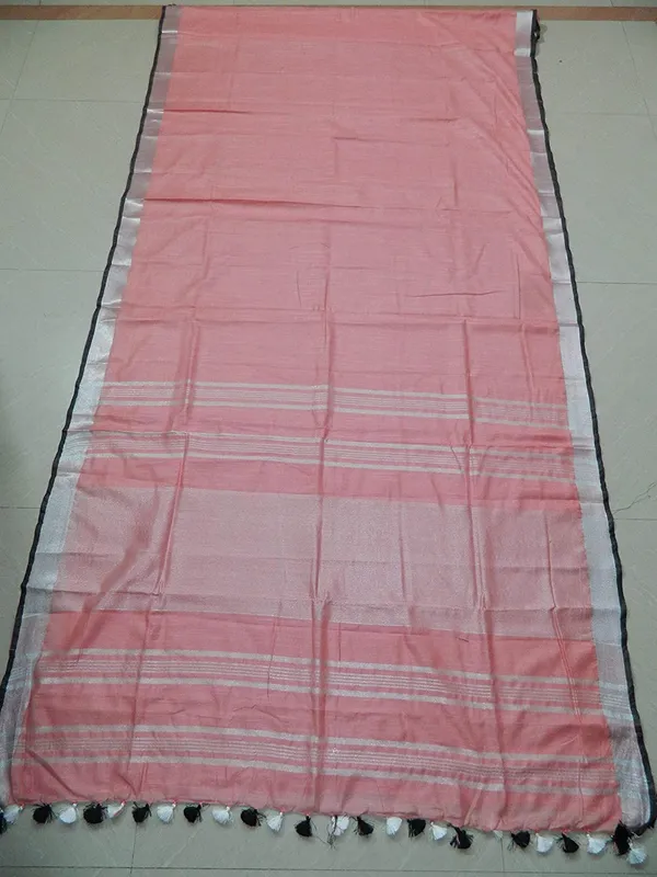Women's_Linen_Slub_Saree_With_Contrast_Blouse_Piece