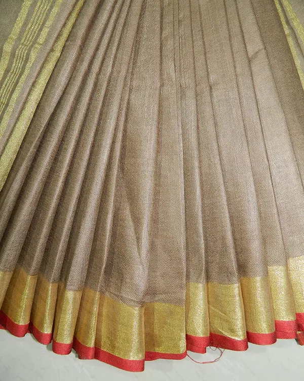 Women's_Linen_Slub_Saree_With_Contrast_Blouse_Piece