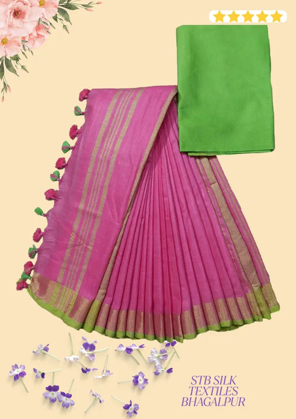 Women's_Linen_Slub_Saree_With_Contrast_Blouse_Piece