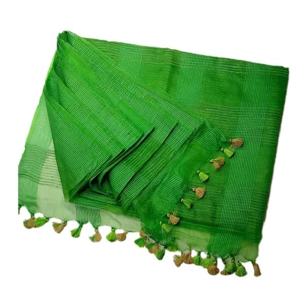Green_Organza_Art_Silk_Saree_With_Running_Blouse_Piece_For_Women
