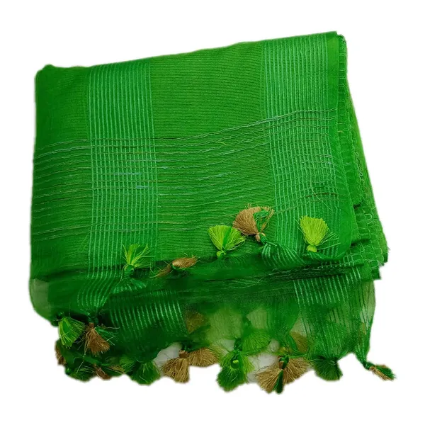 Green_Organza_Art_Silk_Saree_With_Running_Blouse_Piece_For_Women