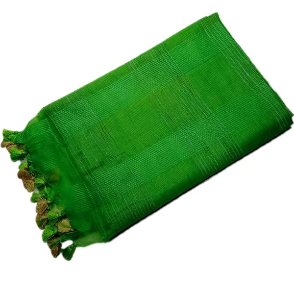 Green_Organza_Art_Silk_Saree_With_Running_Blouse_Piece_For_Women