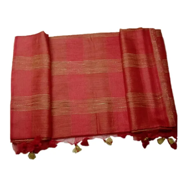 Red_Organza_Art_Silk_Saree_With_Running_Blouse_Piece_For_Women