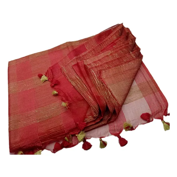 Red_Organza_Art_Silk_Saree_With_Running_Blouse_Piece_For_Women