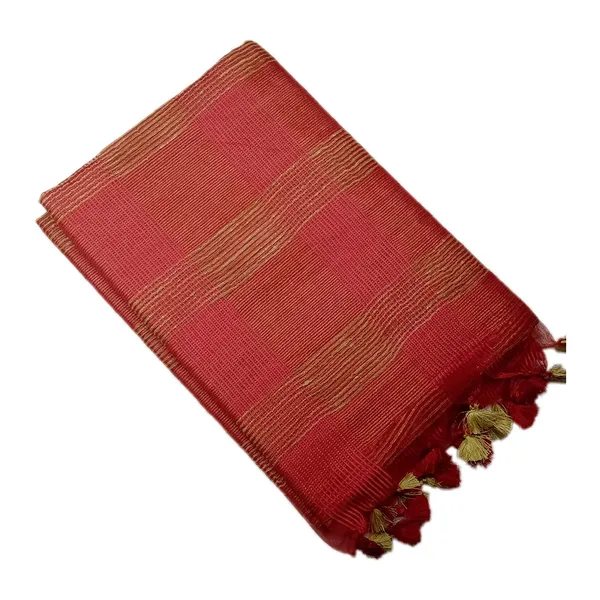 Red_Organza_Art_Silk_Saree_With_Running_Blouse_Piece_For_Women