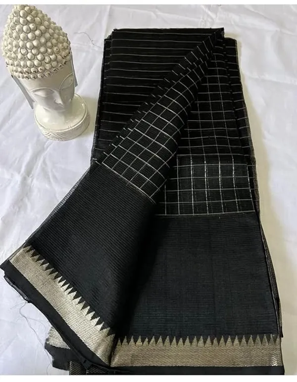 Black_Exquisite_Semi_Silk_Sarees_with_Blouse
