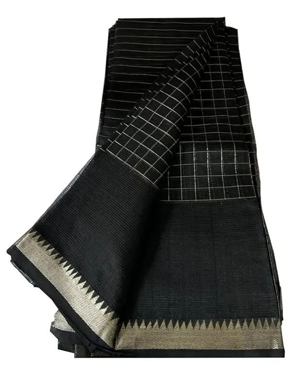 Black_Exquisite_Semi_Silk_Sarees_with_Blouse