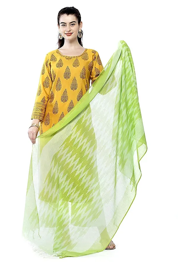 Black_&_Green_Ikkat_Design_Pure_Cotton_Dupatta_Regular_Wear__Combo_Pack_For_Women