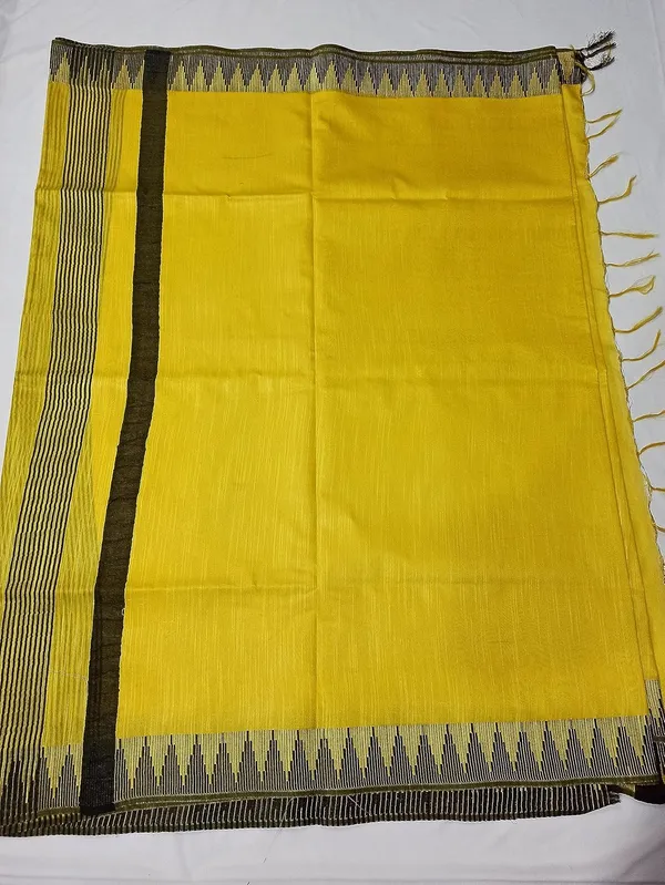 Yellow_Bhagalpuri_Silk_Saree_With_Running_Blouse_Piece_For_Women