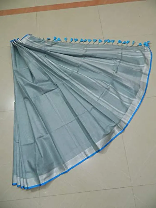Women's_Linen_Slub_Saree_With_Contrast_Blouse_Piece