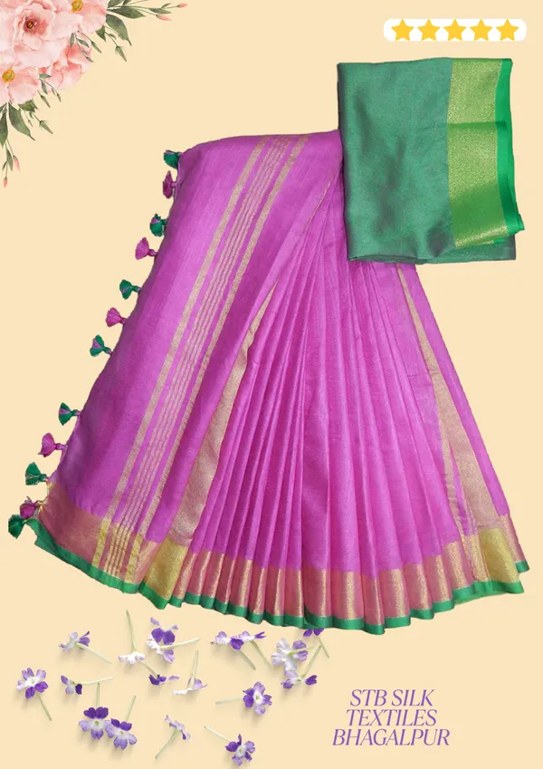 Women's_Linen_Slub_Saree_With_Contrast_Blouse_Piece