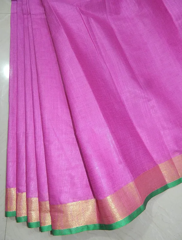 Women's_Linen_Slub_Saree_With_Contrast_Blouse_Piece
