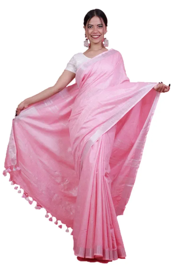 Pink_Bhagalpuri_Linen_Saree_With_Blouse_Piece_For_Women
