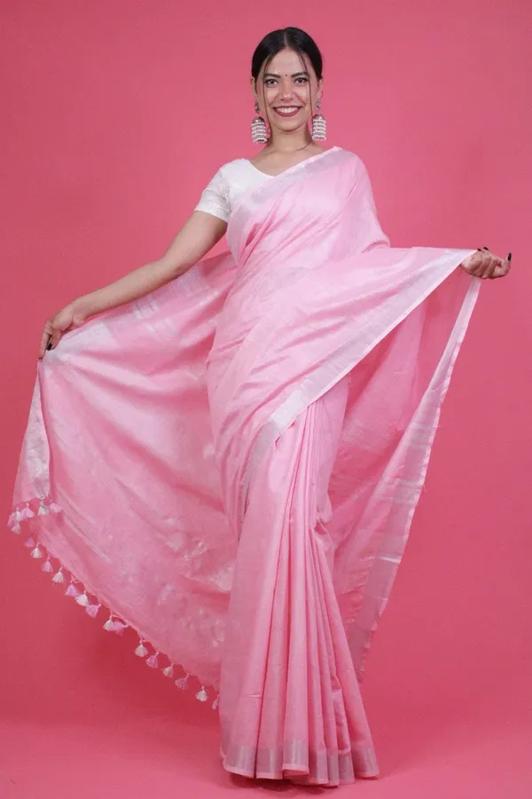 Pink_Bhagalpuri_Linen_Saree_With_Blouse_Piece_For_Women